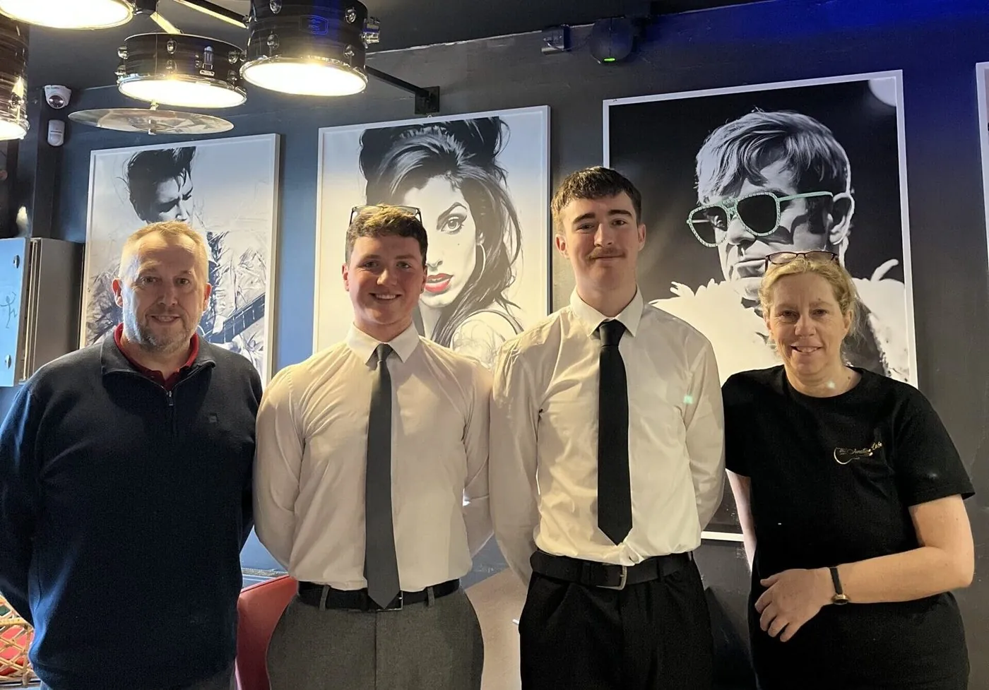 Dylan and Jake with Brian and Debbie at Junction Café