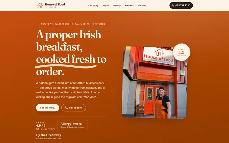 House of Food homepage