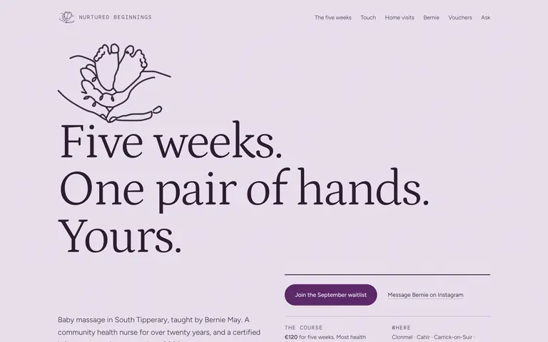 Nurtured Beginnings homepage