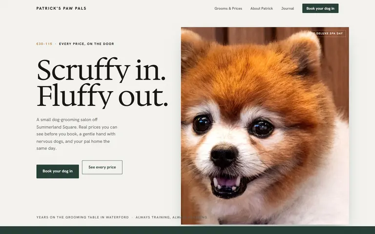 Patrick's Paw Pals homepage